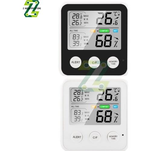 LCD Digital Temperature Humidity Meter Home Indoor Electronic Hygrometer Thermometer Temperature Upper And Lower Limit Alarm