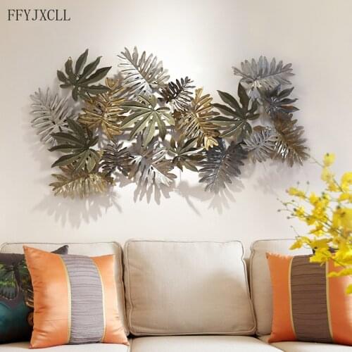 Creative simulation plant wall decoration, sofa background wall decoration pendant large iron art home decor