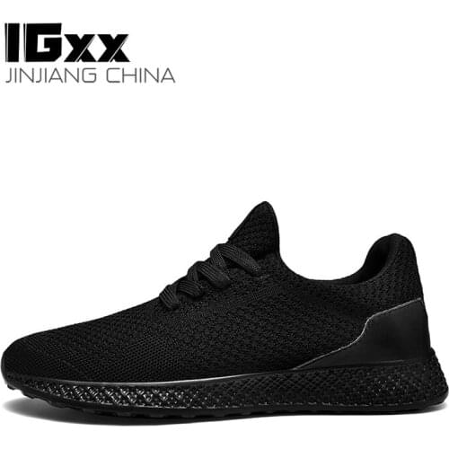 IGxx Men Vulcanize Shoes Big Size Sneakers Breathable Casual No-slip For Men Male Air Mesh Lace up Wear-resistant Shoes Tenis