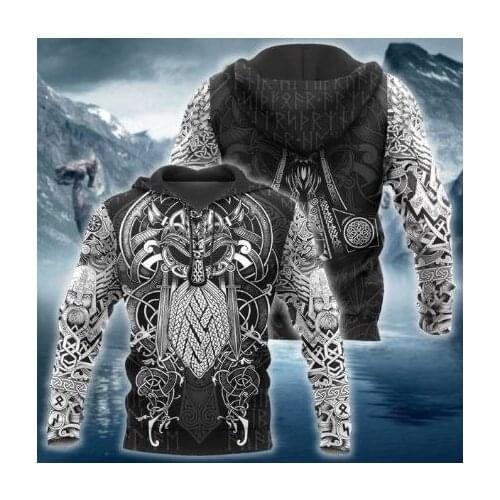 Vintage Viking 3D Printing Vikings Jacket Men/women Black Hoodies Gothic Style Boys Streetwear Outwear Mens Hip Hop Clothing
