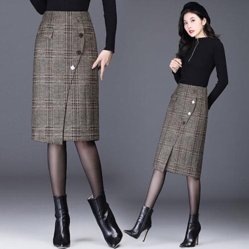 Luyaoskyen Plaid Pencil Skirts