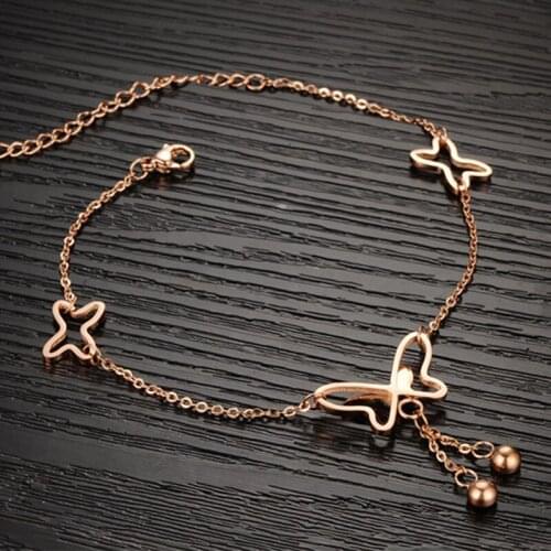 Fashion Anklets Bracelet For Women Butterfly Shape Foot Chain Yoga Summer Beach Gold Silver Color Jewelry