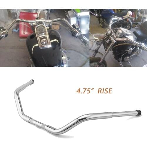 Motorbike Rise 4.75" Beach Bar 1-1/4" Fat Handlebar For Harley Softail Slim Fat Boy FLST Accessories