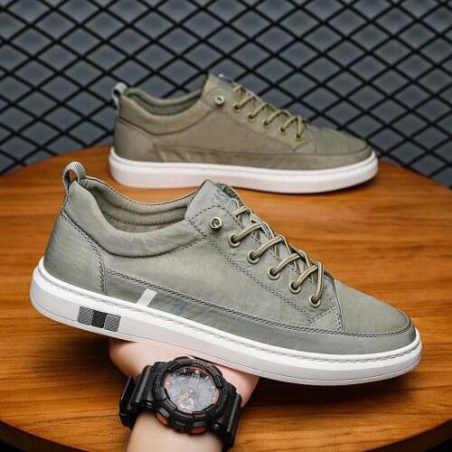2021 Summer Autumn New Concise Style Mens Vulcanize Shoes Breathable Lace-up Shallow Casual Flat Canvas Shoes Fashionable