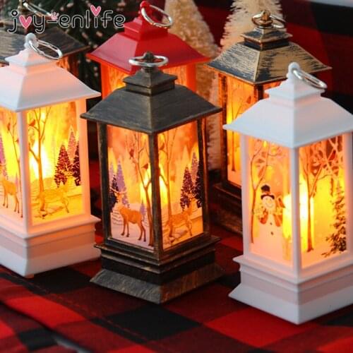 New Year GiftChristmas Decorations For Home Lantern Led Candle Tea lightCandles Xmas Tree Ornaments Santa Claus Elk Lamp