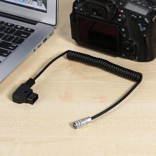 Protable Coiled Spiral Power Cable for BMPCC4K Blackmagic Pocket Cinema 5.5x2.5mm Dc Port Black Dropshipping