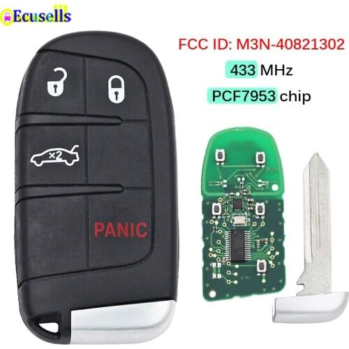 4 Buttons Smart Remote Key Fob 433mhz with 7953A / 46 CHIP for Dodge Dart Charger Challenger PROXIMITY REMOTE M3N40821302