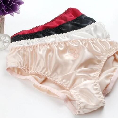 SALE! Pure Silk Panties Women 100% Mulberry Silk Briefs Low-waist Lingerie M/L/XL/XXL