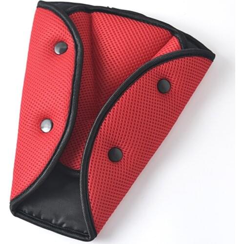 Summer Car Safe Fit Seat Belt Sturdy Adjuster Mesh Breathable Car Safety Belt Adjust Device Triangle Baby Child Protection