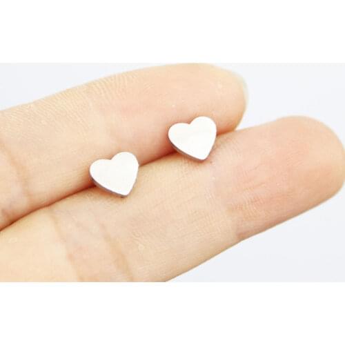 1Pair Minimalist Love Heart Stainless Steel Earrings Hearts Stars Geometic Earring Fashion Ear Jewelry Women Girls Men Kids Gift