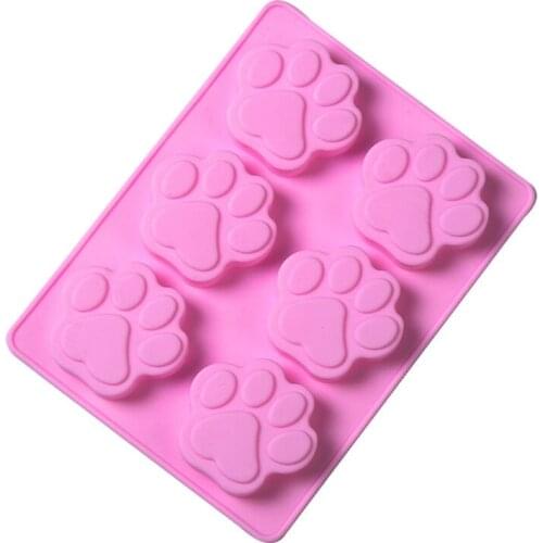 Silicone Paw Print Mold Reusable Dog Cat Animal Paw Ice Candy Chocolate Baking Mold Oven Freezer Dishwasher Safe R7RF