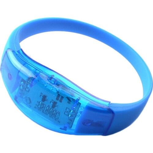 Newly Unisex Sound Controlled LED Light Up Bracelet Activated Glow Flash Silicone Bangle For Festival Party