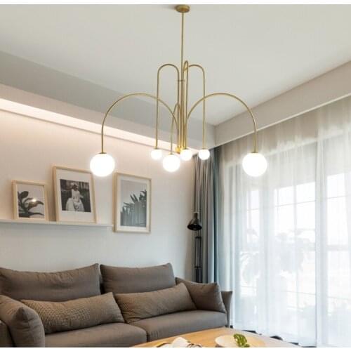 Nordic modern minimalist light luxury restaurant bedroom study art deco glass chandelier clothing club cafe indoor net red