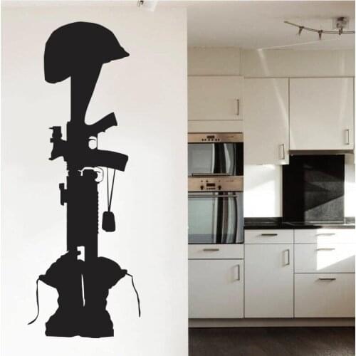 Special Memorial To Fallen Comrade Wall Sticker Special Silhouette Wall Decals Mural Home Bedroom Creative Decor Decal M-84