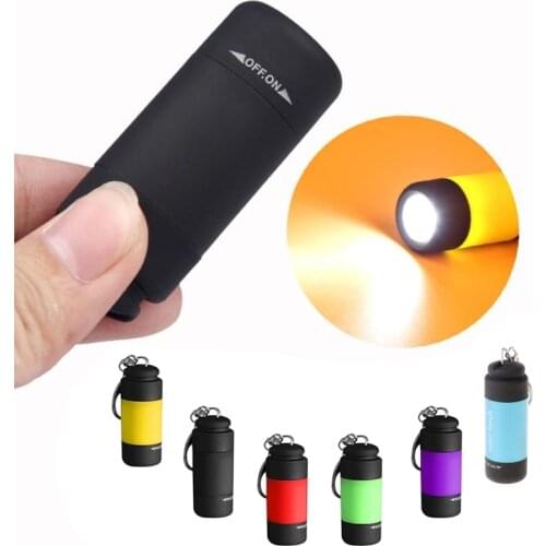 LED Mini Flashlight USB Charging Key Light Glare Rechargeable Waterproof Lamp