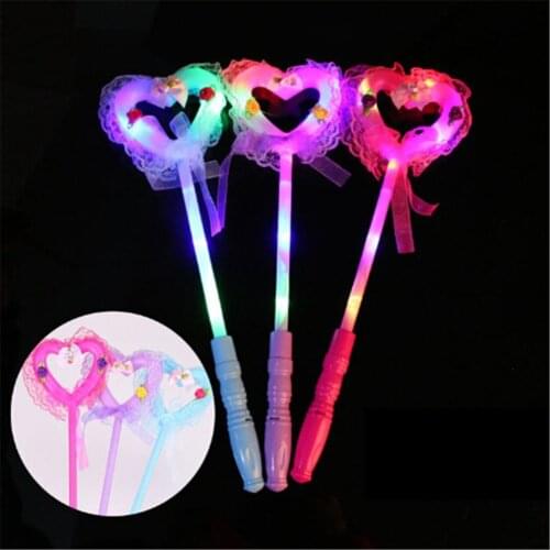 Luminous Heart-shaped Light Flash Toy for Children Cartoon lollipop Light-up Toys Stick Christmas Gifts glow party supply