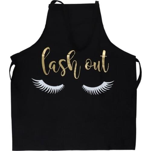 TDANCE Embroidered Apron For Eyelash Artist Bronzing Eyelash Pattern Kitchen Apron Short Adjustable Eyelash Extension Makeup