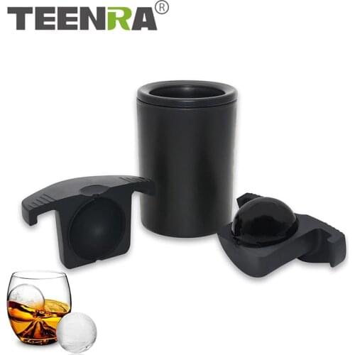 TEENRA Large Clear Ice Ball Maker Silicone Ice Mold Ice Ball Spherical Whiskey Tray Mould Maker Round Sphere Mold Bar Tool