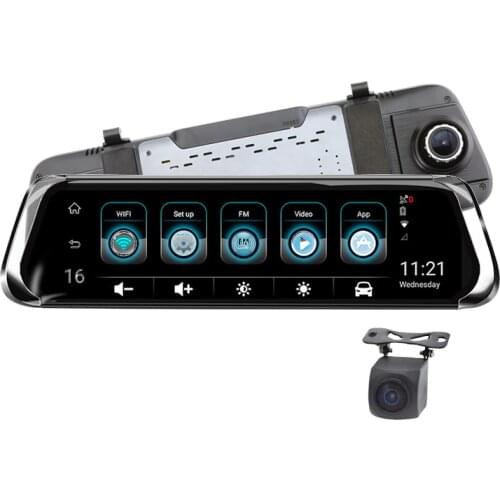 UNCOM DVR Dash Cam 4g driving recorder 10 inch Bluetooth dual lens HD rearview mirror navigation intelligent cloud mirror ADAS