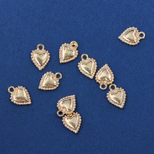 Punk Vintage Gold Color Alloy Mini Heart Charms Pendant Metal Love Shape Pendants For DIY Making Jewelry Earrings Accessories