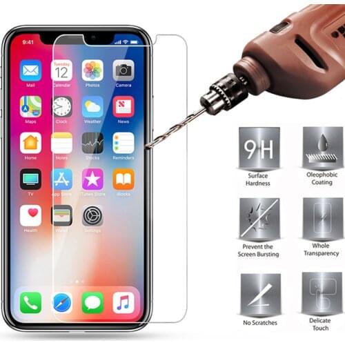 9H Tempered Glass Screen Protector Case For iPhone 7 7Plus 4 4S 5 5S 5C 5SE 8 X 6 6S Plus XR Xs Max Cover Phone Protective Film