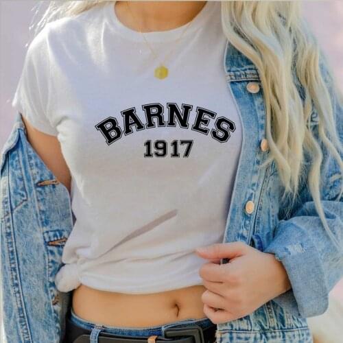 Harajuku Barnes 1917 Shirts for women Printed Letter short sleeved fashion tops tee Vintage graphic female t-shirts Dropshipping