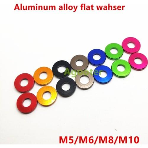 20PCS M5 M6 M8 M10 M12 Aluminum alloy flat wahser gasket anodized Multi-color alu washer for DIY Model