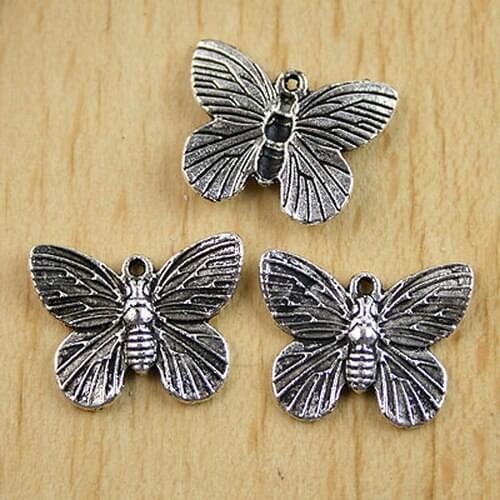 10pcs Tibetan Silver color Butterfly Charms H0012