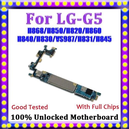 100% Original Unlocked For LG G5 Motherboard H868 H850 H820 H860 H840 H830 VS987 H831 H845 Logic Board Mainboard With Full Chips