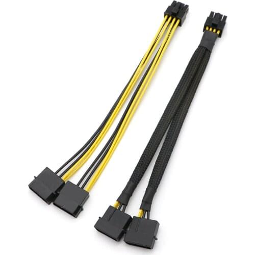 20cm Dual IDE Molex 4Pin to CPU/ ATX 8Pin Power Adapter Cable