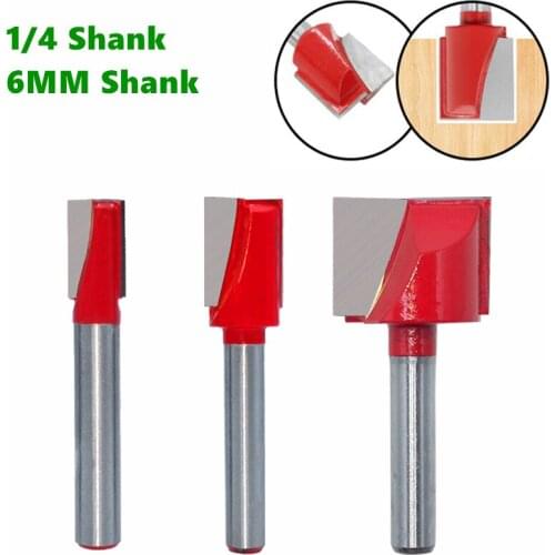 3pcs or 4pcs 1/4mm 6mm Shank Wood Cleaning Bottom Bit Straight Router Bit Clean Milling Cutter Woodworking Bits Power Machine