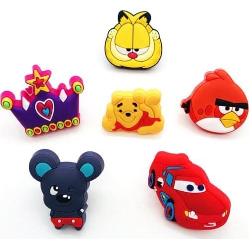 6x Kids Cartoon Drawer Knobs and Handle Children Decorative Cabinet Dresser Pull Cute Animal Door Knobs for Boys & Girls Room