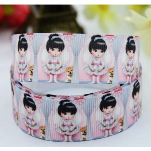 22mm 25mm 38mm 75mm Ruban satin Jolie Dolls Cartoon Character printed Grosgrain Ribbon Party decoration X-00343 10 Yards