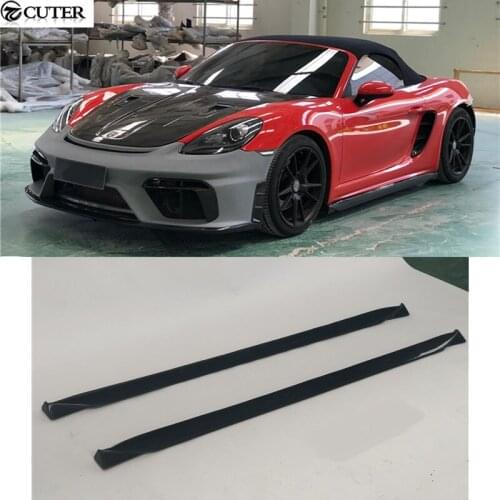 718 GT4 style Carbon Fiber side skirts For Porsche boxster cayman Car styling