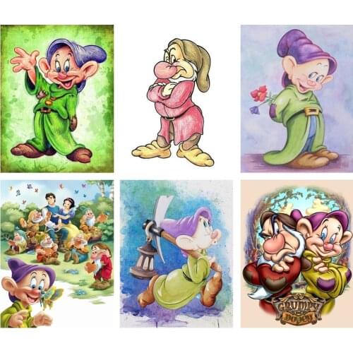 5D DIY Diamond Painting Disney Snow White and the Seven Dwarfs Cartoon Full Drill Cross Stitch Kits Embroidery Mosaic Home Decor