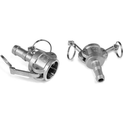 C Dirty Water Pump Adapter Female Camlock x Hose Barb Stainless Steel 304 DN40 1-1/2"