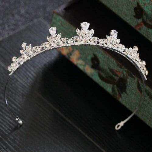 CC Crown Tiara Hairbands Engagement Wedding Hair Accessories For Bridal Women Rhinestone Water Drop Shape Party Crowns XY809