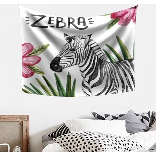 Ceative Fashion Home Decor Wall Hanging Tapetry Zebra Pattern Novelty Functional Banket Picnic Cloth Beach Towel Chic Ornaments