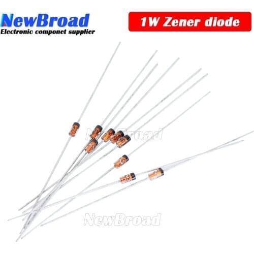 100pcs 1W Zener diode DO-41 3V 3V3 3V6 3V9 4V3 4V7 5V1 5V6 6V2 6V8 7V5 8V2 9V1 10V 11V 12V 13V 15V 1N4733A 1N4742A 1N4728A