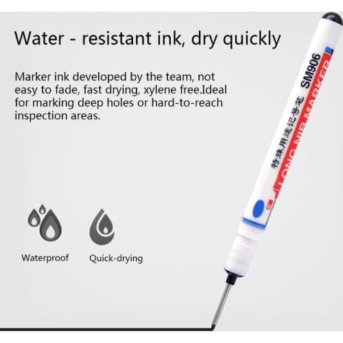 Long Head Bathroom Woodworking Decoration Multi-purpose Deep Hole Marker Pens XXUC