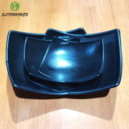 Household Fruit Bowl Restaurant Hotel Black Frost Dinnerware A5 Melamine Bowl Imitation Porcelain Tableware Sala Bowl