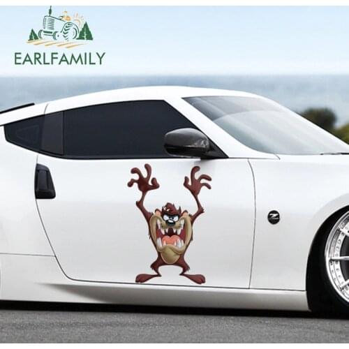 EARLFAMILY 43cm x 30.8cm Cartoon Tasmanian Devil Decal Car Side Stickers Graphics Vinyl Decals Car Wrap Vinyl Film Car Stickers