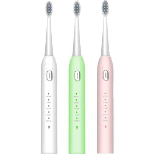 5 Kind Modes Electric Toothbrush Adult Timer Brush USB Charger Rechargeable Tooth Brushes Replacement Heads Set Adult Waterproof