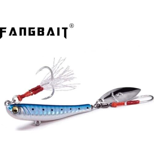 Fangbait Jigging Bait with Spinner Spoon Fishing Lures 62mm 30g Jigs Trout Winter Fishing Hard Baits Tackle Pesca Makippa 30G