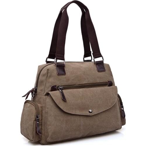 Canvas diagonal bag retro large-capacity horizontal casual three-dimensional outer bag canvas travel mobile portable mens bag
