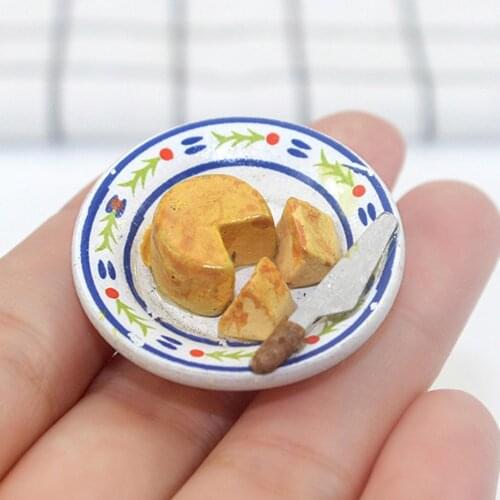 1/12 Mini Artificial Cheesecake Cut Pieces Model Dollhouse Toy DIY Play Gift