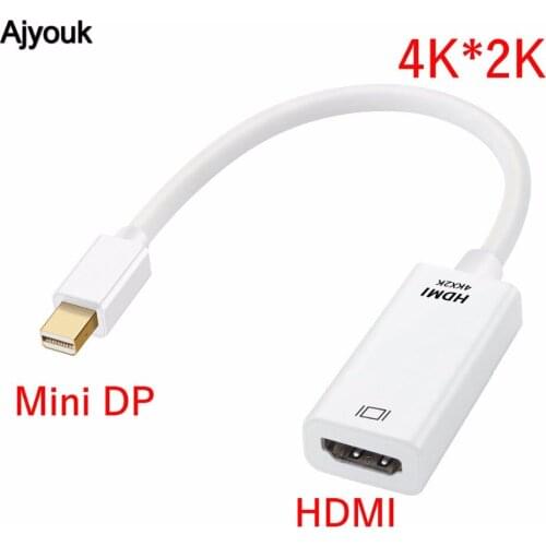 100PCS Mini Displayport DP To HDMI Female Thunderbolt to HDMI Cable Adapter 4K*2K DisplayPort Cable for Macbook Surface Pro