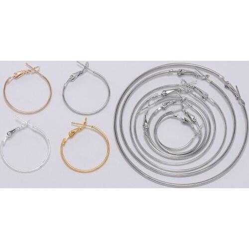 10Pcs/lot 30 40 50 60 70mm Gold Circle Round Big Hoop Earrings Exaggerated Ear Hoops For DIY Jewelry Making Findings Accessories