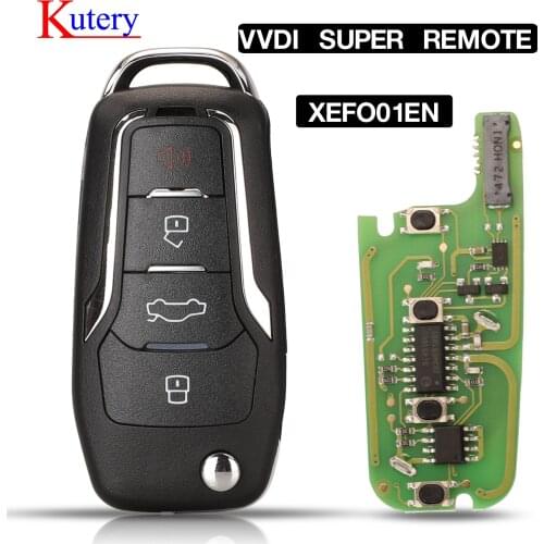 Kutery 4 Buttons Folding VVDI Super Smart Remote Car Key Xhorse PN:XEFO01EN For Ford Style Flip For VVDI2/VVDI MINI Key Tool