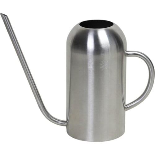 1500ML Long Mouth Watering Pot Stainless Steel Green Plant Watering Can Sprinkling Pot Watering Kettle Horticulture Garden Tools